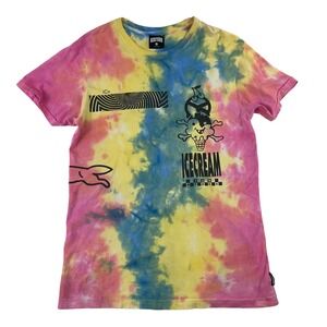 Icecream Multicolor‎ Tie Dye Racing Dog Spellout Mens T Shirt Size M
